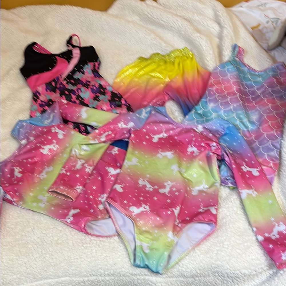 Colorful Kids One Piece Swimsuit Set
